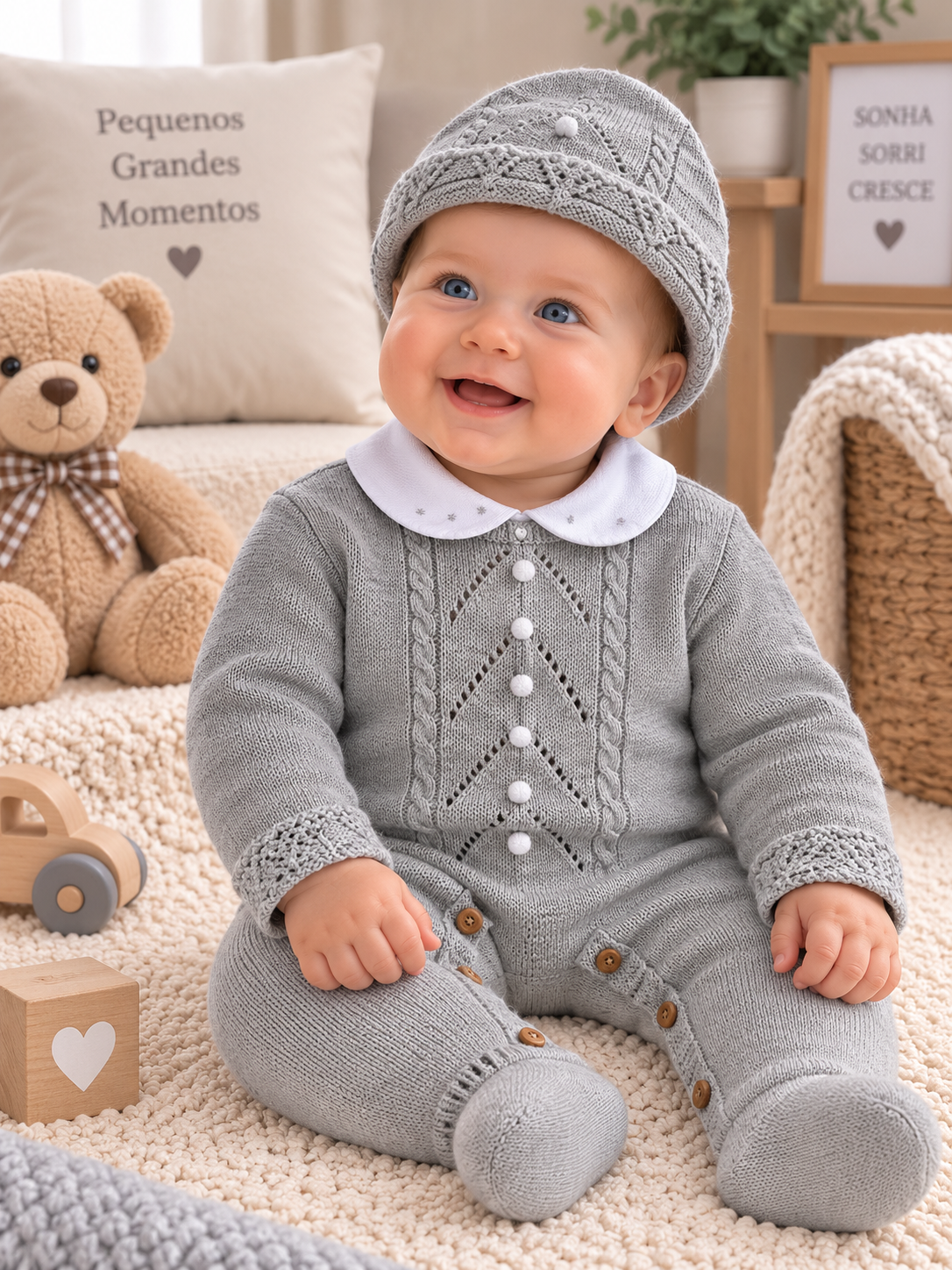 CT108 KNIT SET JUMPSUIT WITH HAT AUTUMN/WINTER