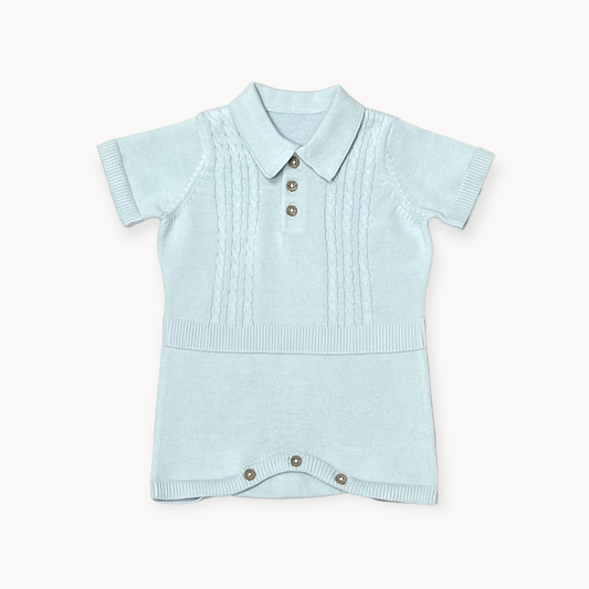 Milan Collar & Cable Knit Baby Bodysuit (Organic)
