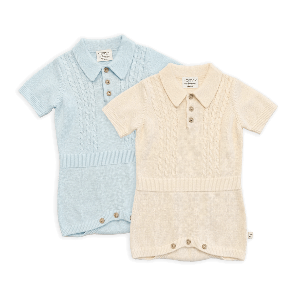 Milan Collar & Cable Knit Baby Bodysuit (Organic)