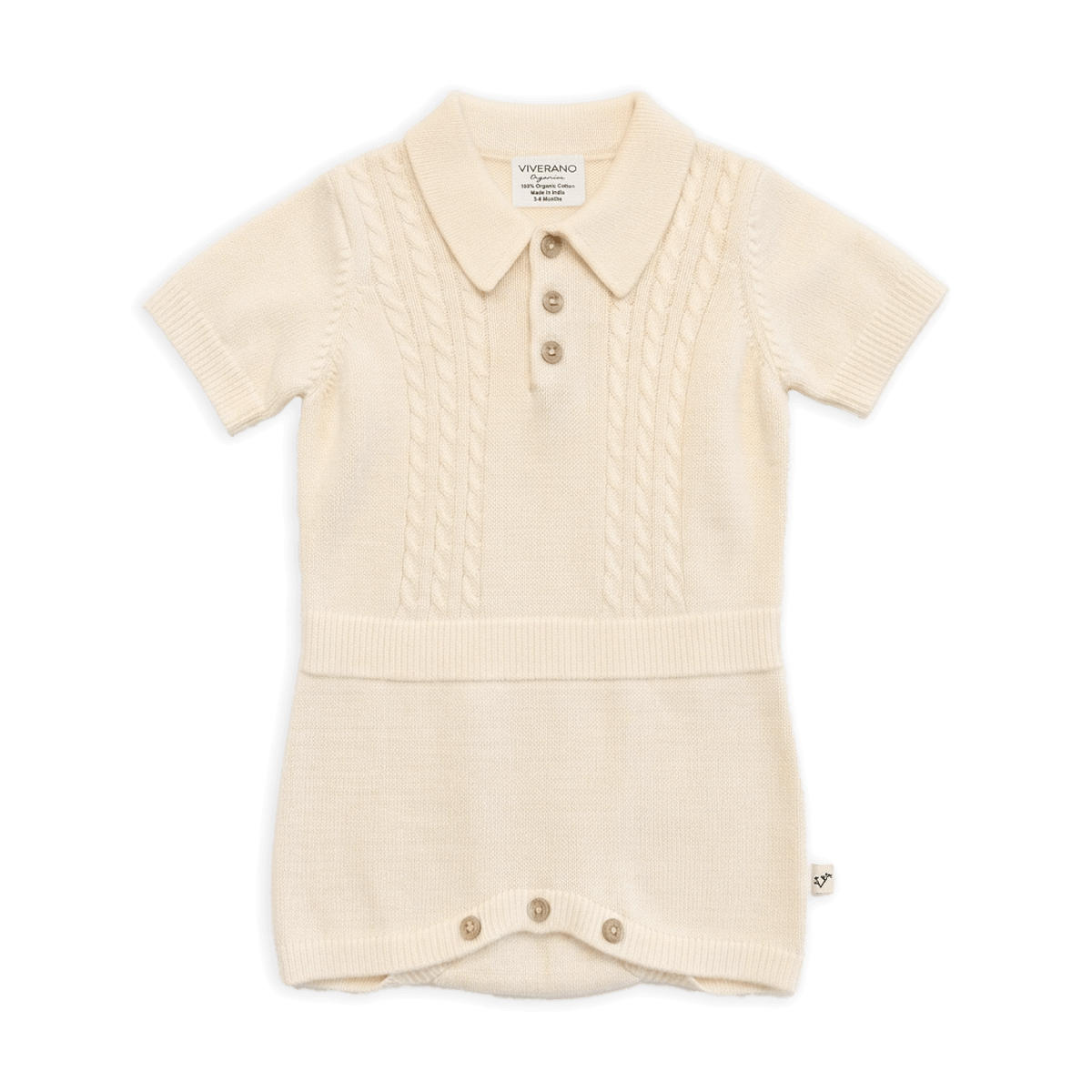 Milan Collar & Cable Knit Baby Bodysuit (Organic)