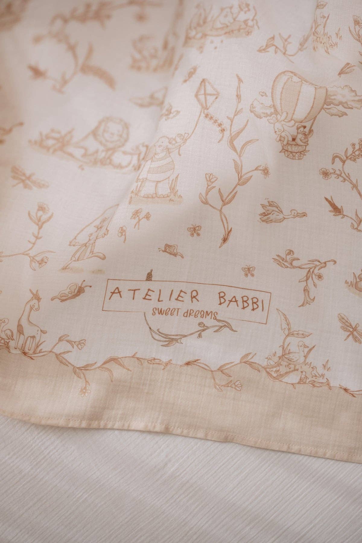 4-Piece Newborn Gift Set with Box –  Toile De Jouy / Beige