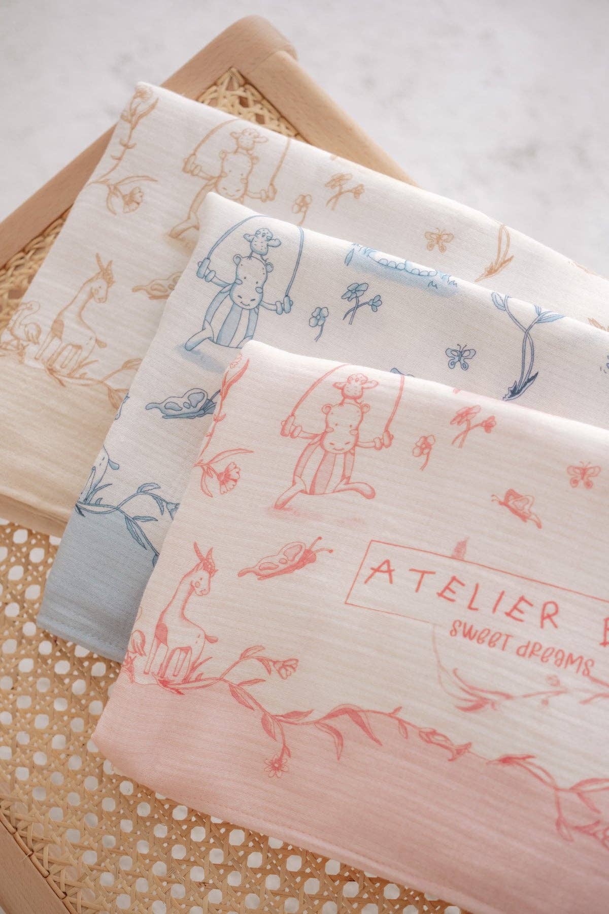 Burp Cloth - Toile De Jouy/Pink