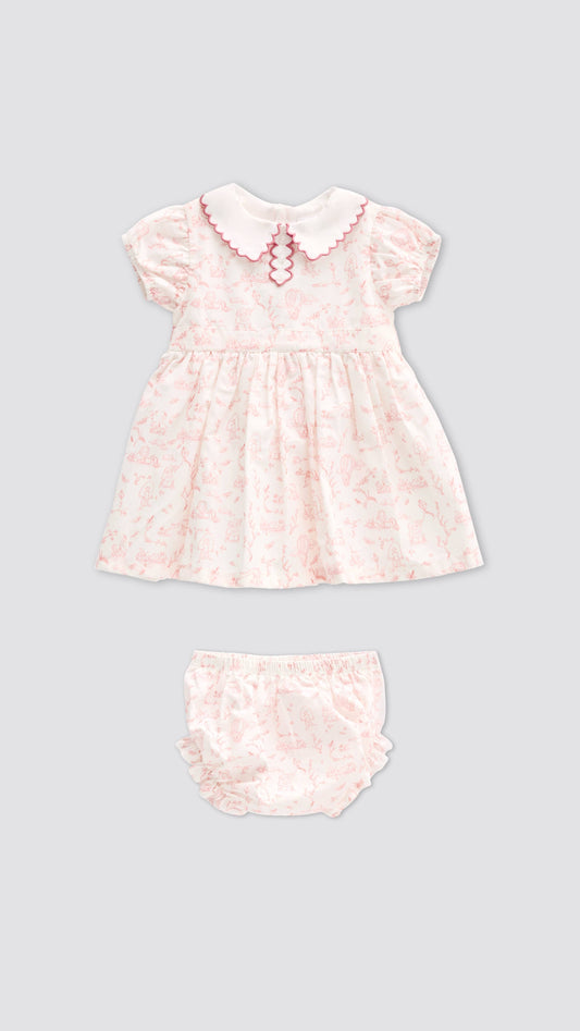 Baby Dress | Toile de Jouy - Pink