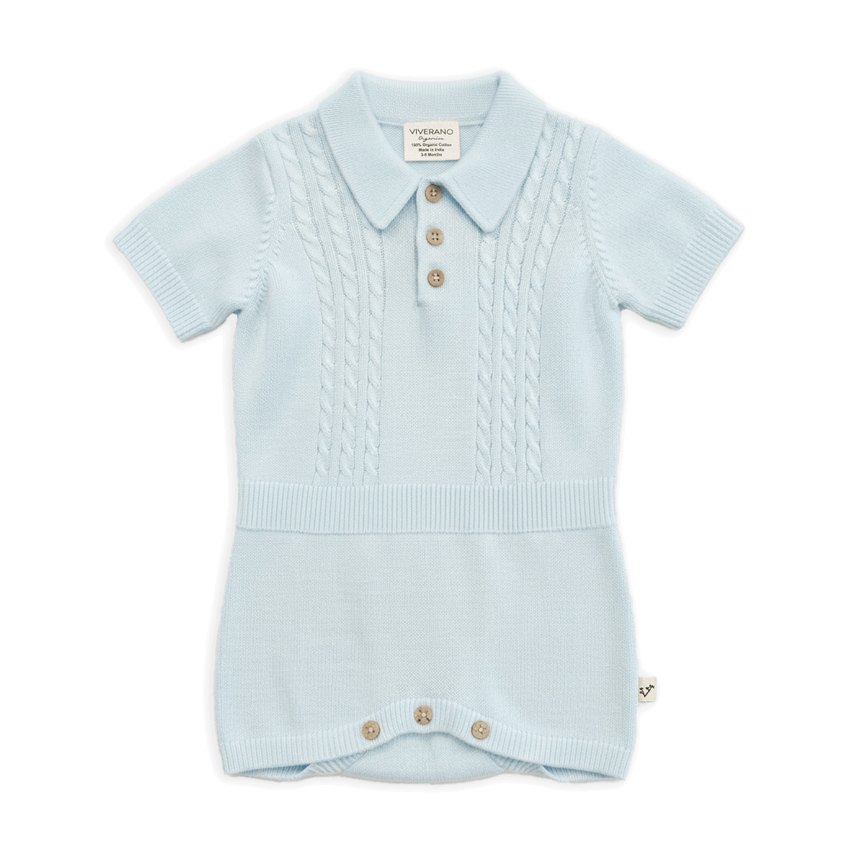 Milan Collar & Cable Knit Baby Bodysuit (Organic)